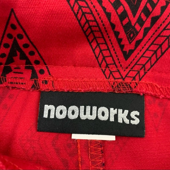 Nooworks red and black diamond print fit and flare retro dress with pockets - Picture 6 of 11